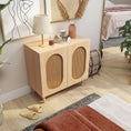 Load image into Gallery viewer, Leo Rattan 2-Door Accent Cabinet in Maple
