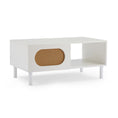 Load image into Gallery viewer, Leo Rattan Coffee Table with Storage in White
