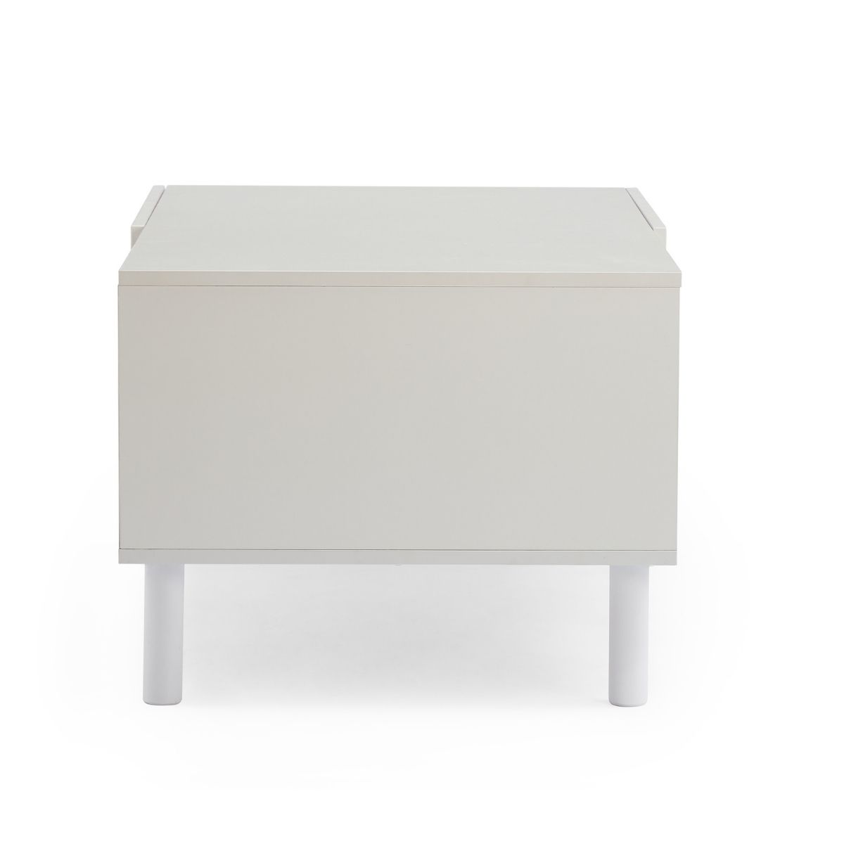 Leo Rattan Coffee Table with Storage in White