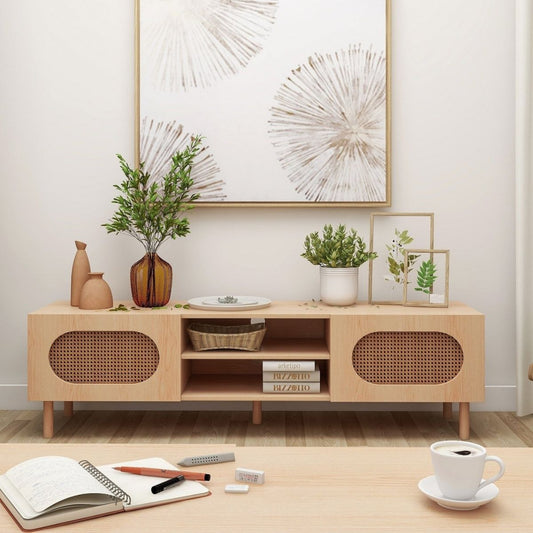Leo Rattan 160CM TV Stand in Maple