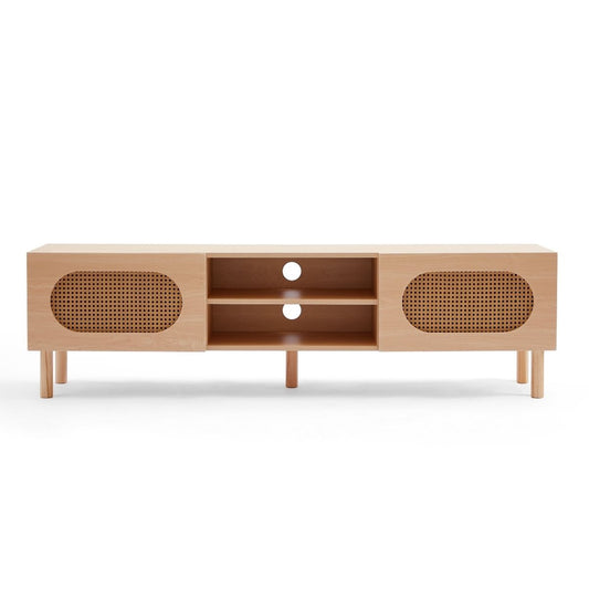 Leo Rattan 160CM TV Stand in Maple