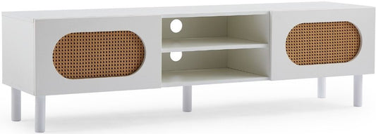 Leo Rattan 160CM TV Stand in White