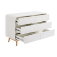 Load image into Gallery viewer, Merlin White Modern Retro Chest of Drawers Cabinet White and Oak
