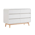 Load image into Gallery viewer, Merlin White Modern Retro Chest of Drawers Cabinet White and Oak
