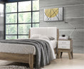 Load image into Gallery viewer, Wooden 2 Drawers Bedside Table in Light Oak Finish with White Accent
