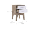 Load image into Gallery viewer, Wooden 2 Drawers Bedside Table in Light Oak Finish with White Accent
