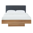 Load image into Gallery viewer, Walnut Oak Wood Floating Bed Frame King
