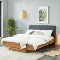 Load image into Gallery viewer, Walnut Oak Wood Floating Bed Frame King
