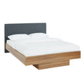 Load image into Gallery viewer, Walnut Oak Wood Floating Bed Frame King
