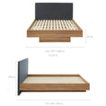 Load image into Gallery viewer, Walnut Oak Wood Floating Bed Frame King
