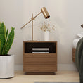 Load image into Gallery viewer, Nola Japandi Style Bedside Table in Walnut
