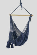 Load image into Gallery viewer, Deluxe Extra Large Mexican Hammock Chair in Outdoor Cotton Colour Blue
