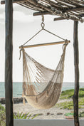 Load image into Gallery viewer, Mayan Legacy Extra Large Outdoor Cotton Mexican Hammock Chair in Cream Colour
