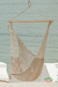 Load image into Gallery viewer, Mayan Legacy Extra Large Outdoor Cotton Mexican Hammock Chair in Cream Colour
