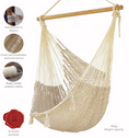 Load image into Gallery viewer, Mayan Legacy Extra Large Outdoor Cotton Mexican Hammock Chair in Cream Colour
