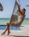 Load image into Gallery viewer, Mayan Legacy Extra Large Outdoor Cotton Mexican Hammock Chair in Dream Sands Colour
