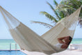 Load image into Gallery viewer, Mayan Legacy Jumbo Size Super Nylon Mexican Hammock in Cream Colour
