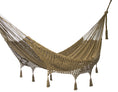 Load image into Gallery viewer, Outdoor undercover cotton Mayan Legacy hammock with hand crocheted tassels Queen Size Cedar
