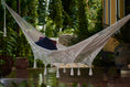Load image into Gallery viewer, Outdoor undercover cotton Mayan Legacy hammock with hand crocheted tassels Queen Size Marble Colour
