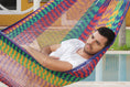 Load image into Gallery viewer, Outdoor undercover cotton Mayan Legacy hammock King size Mexicana
