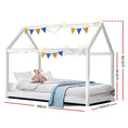 Load image into Gallery viewer, Artiss Bed Frame Wooden Kids House Frame White CASA
