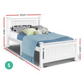 Load image into Gallery viewer, Artiss Bed Frame Single Size Wooden White RIO
