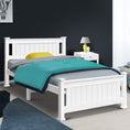Load image into Gallery viewer, Artiss Bed Frame Single Size Wooden White RIO

