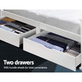 Load image into Gallery viewer, Artiss Bed Frame Single Size Wooden with 2 Drawers White RIO
