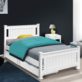 Load image into Gallery viewer, Artiss Bed Frame Single Size Wooden with 2 Drawers White RIO
