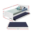 Load image into Gallery viewer, Artiss Bed Frame King Single Size Wooden Trundle Daybed White ELVIS
