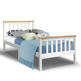 Load image into Gallery viewer, Artiss Bed Frame Single Size Wooden White PONY

