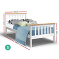 Load image into Gallery viewer, Artiss Bed Frame Single Size Wooden White PONY
