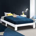 Load image into Gallery viewer, Artiss Bed Frame Single Size Wooden White JADE
