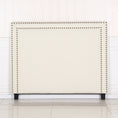 Load image into Gallery viewer, Bed Head Queen White Headboard Upholstery Fabric Studded Buttons
