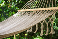 Load image into Gallery viewer, Mayan Legacy Queen Size Outdoor Cotton Mexican Resort Hammock No Fringe in Cream Colour
