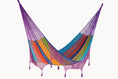 Load image into Gallery viewer, Outdoor undercover cotton Mayan Legacy hammock with hand crocheted tassels King Size Colorina
