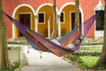 Load image into Gallery viewer, Outdoor undercover cotton Mayan Legacy hammock with hand crocheted tassels King Size Colorina
