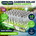 Load image into Gallery viewer, Garden Greens 48PCE Solar Garden/Path Lights Weather Proof Design White LED
