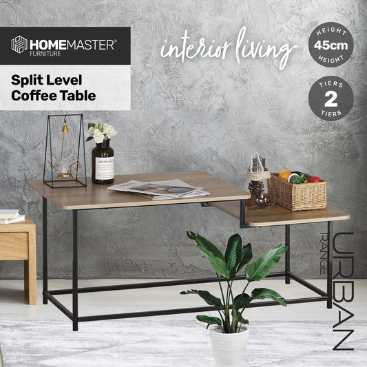 Luke Coffee Table 2 Tier Split Level Stylish Modern Design 1.09m