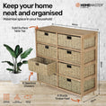 Load image into Gallery viewer, Home Master 8 Drawer Natural Seagrass Wooden Storage Chest Stylish 85cm
