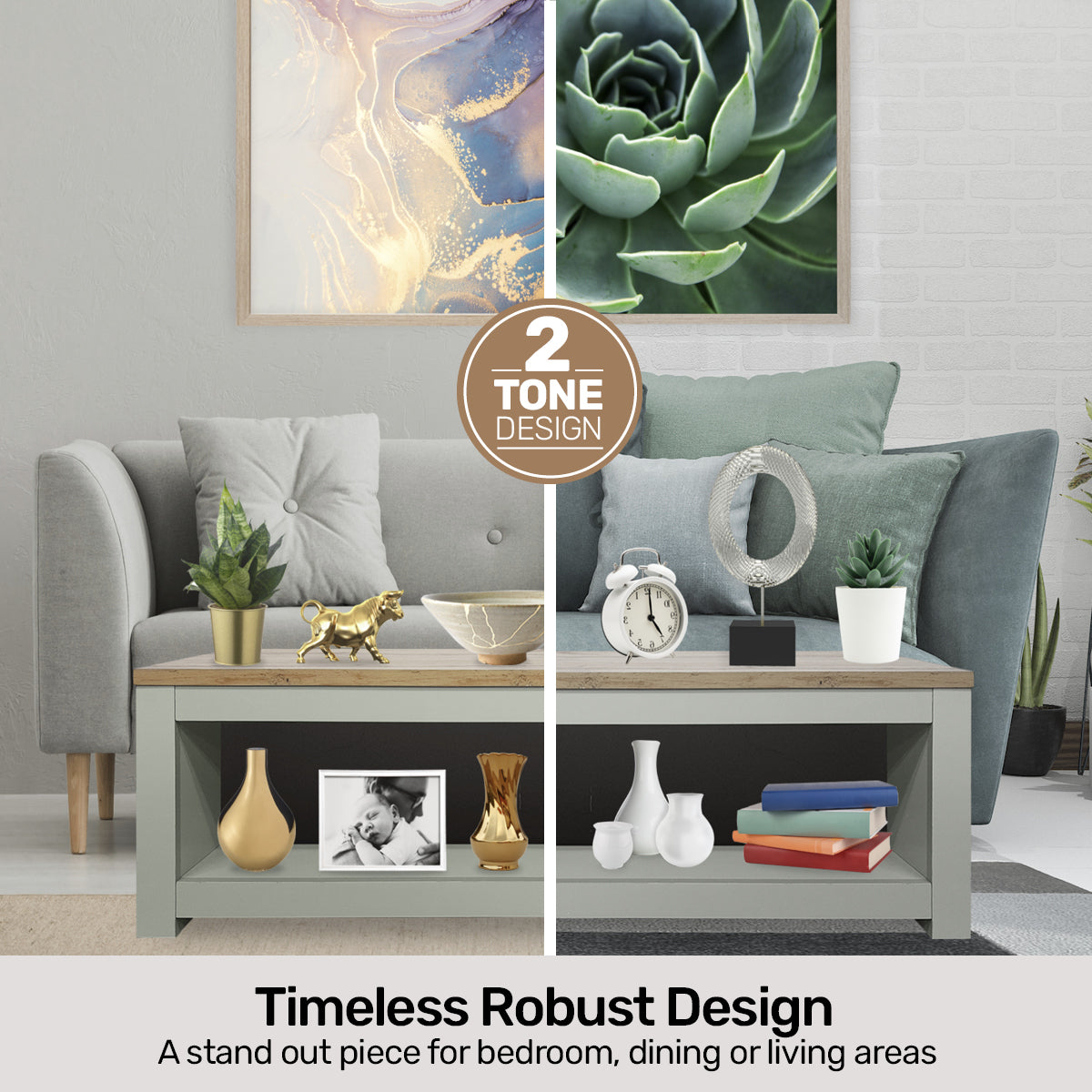 Luke Winchester Two Tone Coffee Table Stylish Flawless Design 105cm