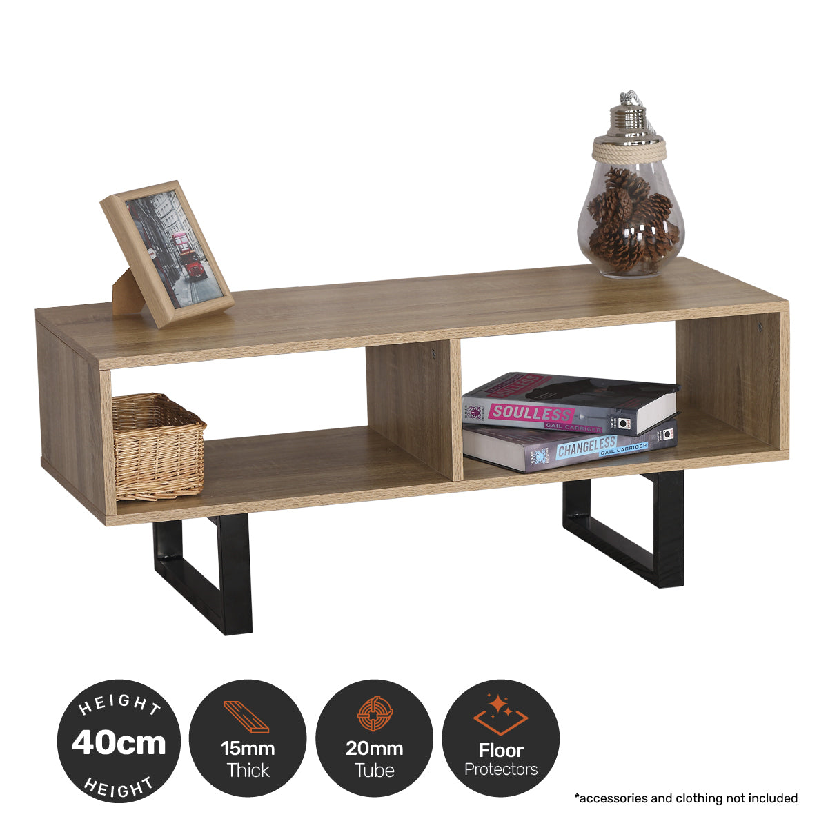 Luke Coffee Table Wide Dual Storage Stylish Modern Design 1m